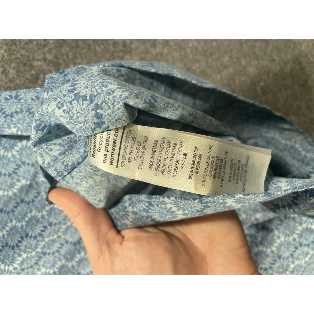 Patagonia Shirt Mens Medium Go To Floral Geometric Button Up 52691 Blue - Picture 6 of 12